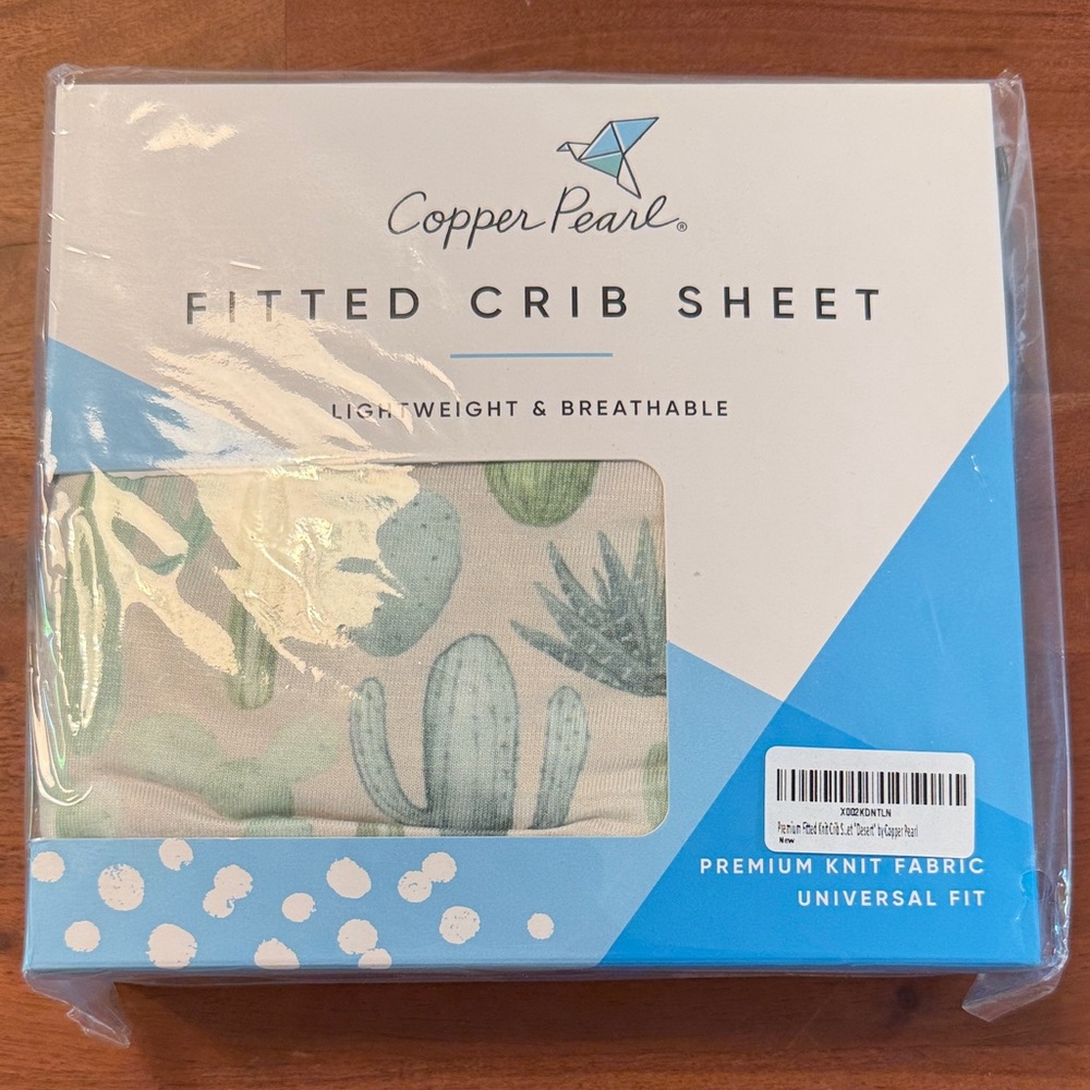 Fitted Crib Sheet - Green and White